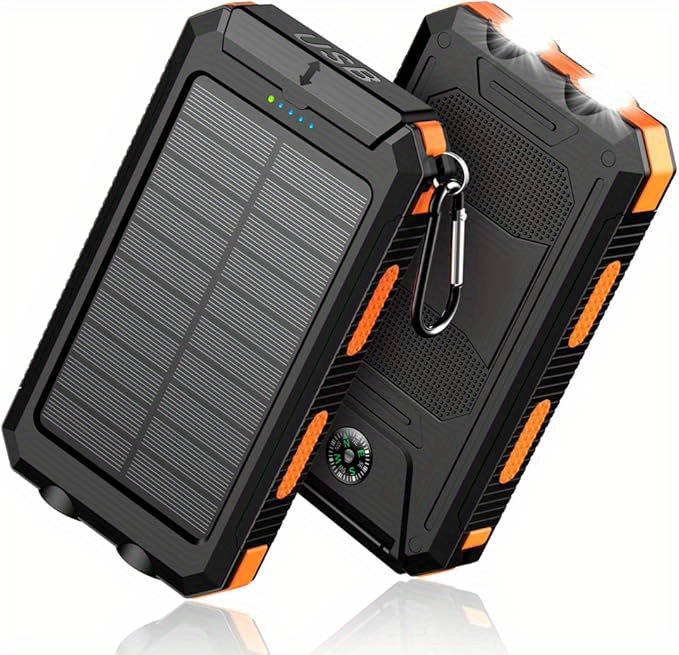 10000 12000 20 000mah portable solar mobile phone charger 1 x dual usb output port battery with led light compatible with iphone and   phones Product details 0