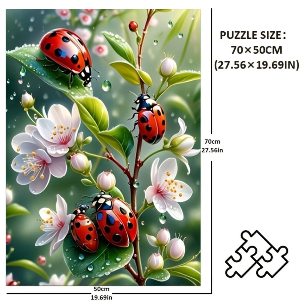 [  de cadeau] 1 000 puzzles coccinelle dhalloween - décorations murales coccinelle rouge et noire avec branches de fleurs,   métallique durable et légère, décorations faciles à installer pour lintérieur/extérieur, convient pour  ,   0