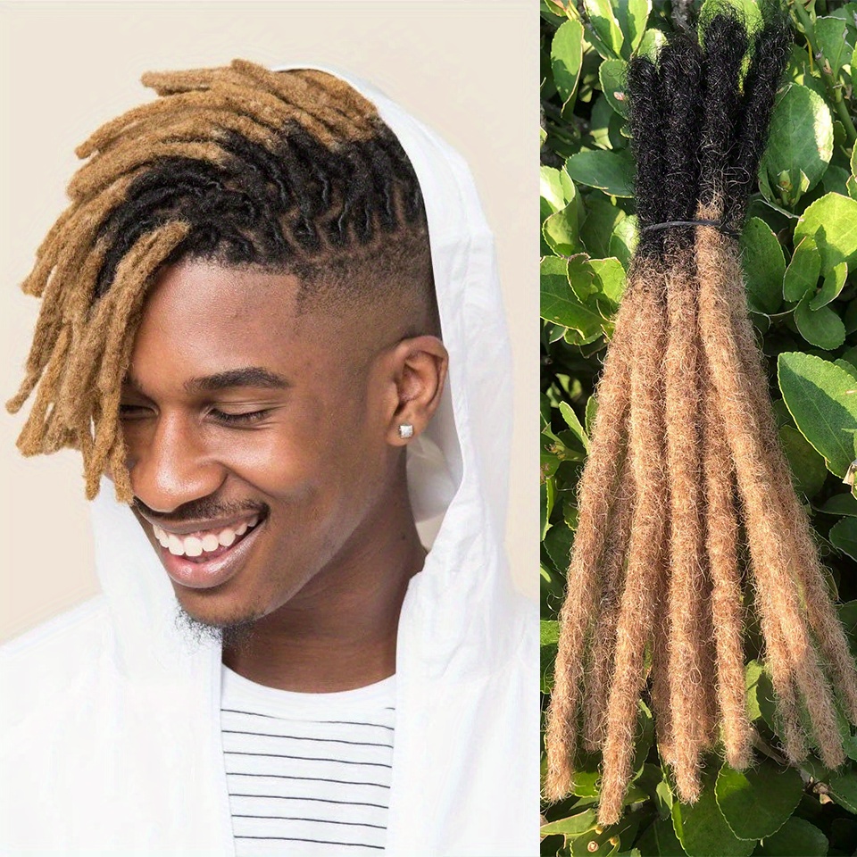 TEMU Extensions de dreadlocks en cheveux humains - Entièrement faits à , Locs pour toutes les races, 8-18 pouces, 10 /, Largeur 0,6 cm, Cheveux de