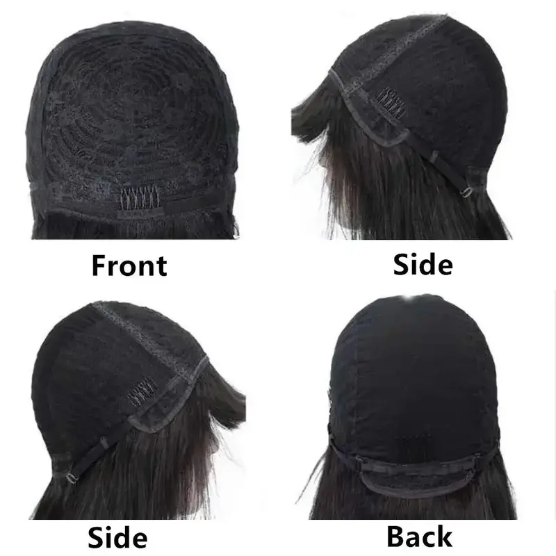 Short Bob Wig with Bangs 8-14 Inch Full Machine Made Bob Human Quality Wigs Human Hairy Straight Brazilian Wigs On