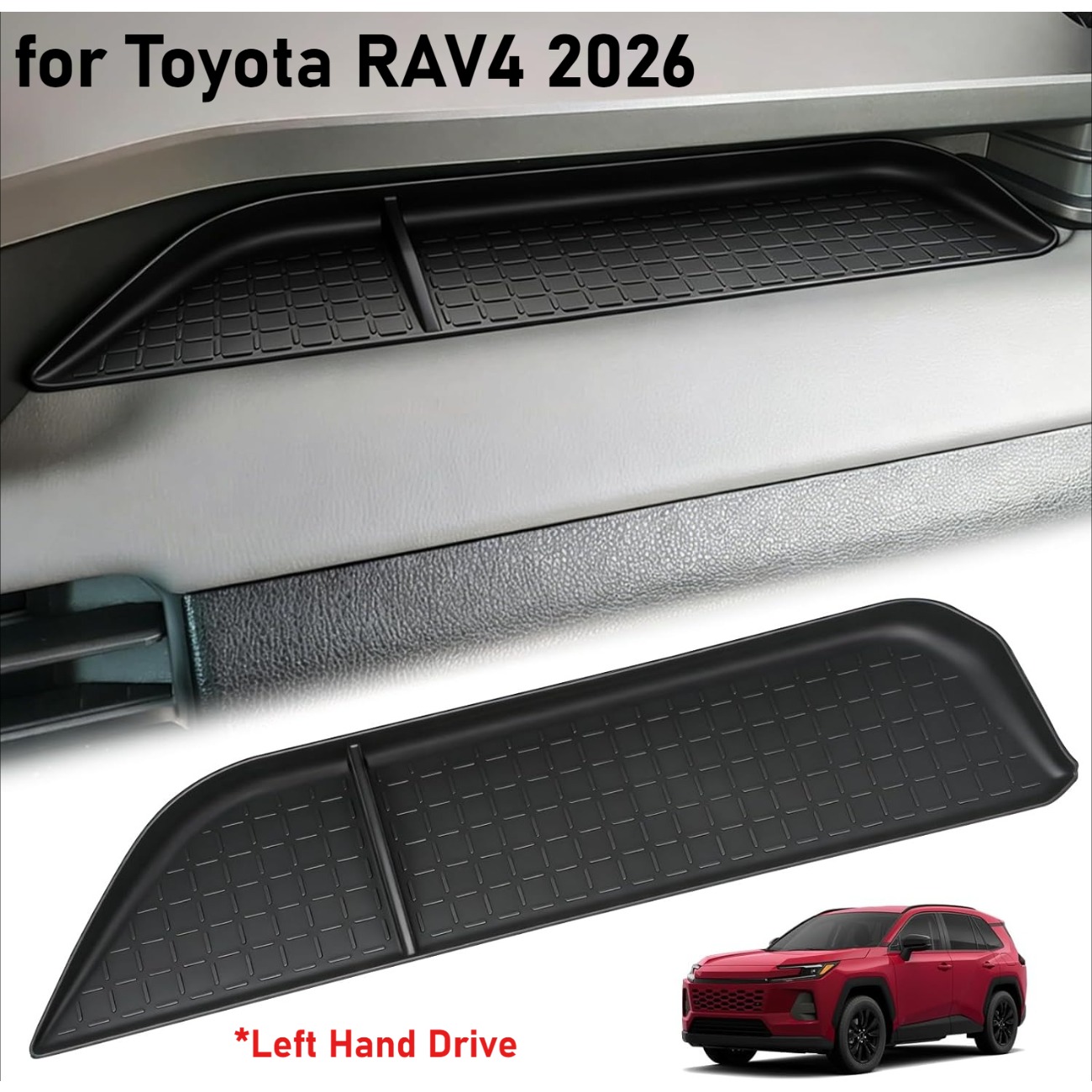 TEMU Lhd/rhd Option Passenger Storage Organizer Mat For 2026 For Rav4 Additions Center Console Glove Box Organizer Tray Passenger Protective Pad