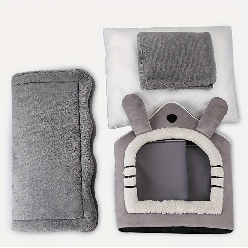 TEMU Collapsible Pet House, Detachable Cat And Dog Bed Tent - Washable, Warm And Comfortable, Suitable For Small And Medium-sized Pets
