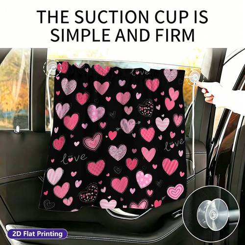 item picture 2pcs window shade car side curtain sunshade privacy protection car window shade 2d accessory blocking curtain suitable for travel camping 2d flat