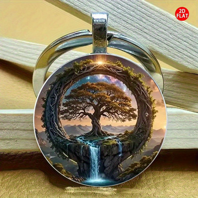 Tree Of Life Keychain - Fashionable Alloy Design, Suitable For Men And Women, Fashionable Decoration, Round , Bag And Car Key Decoration, Anniversary, Christmas, Birthday Party, Perfect Gift For
