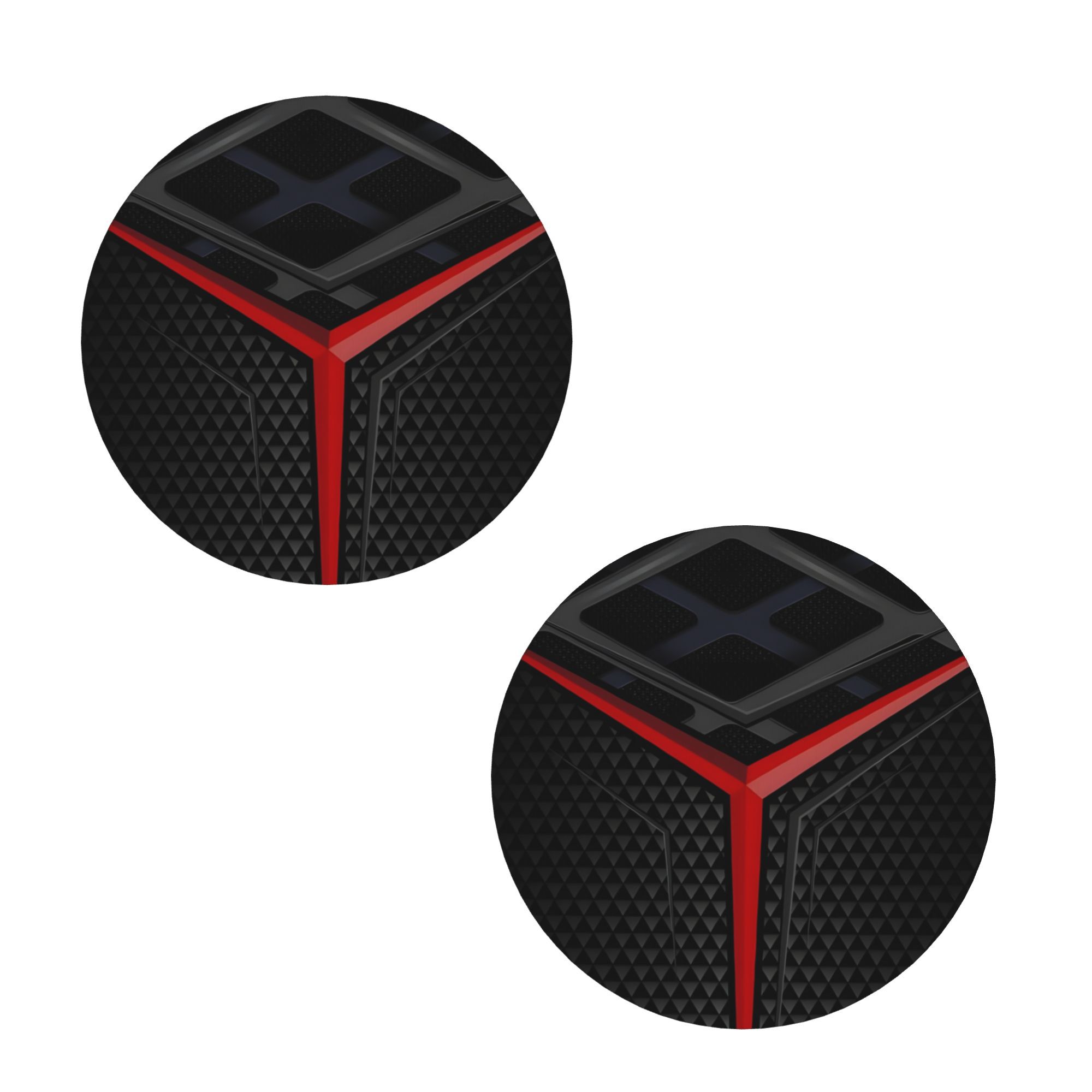 TEMU 2pcs Set Of Red Sharp V-shaped Mecha Print 2d Printed Pattern Car Cup Coasters, Durable, Easy To Clean, And A Stylish Interior Accessory.