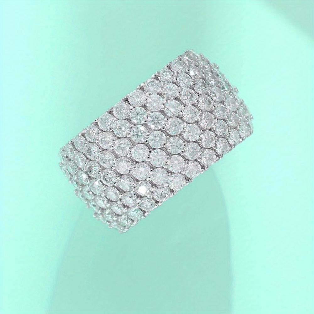 Silvery Electrocution Ring Moissanite Hao Set Closed Ring
