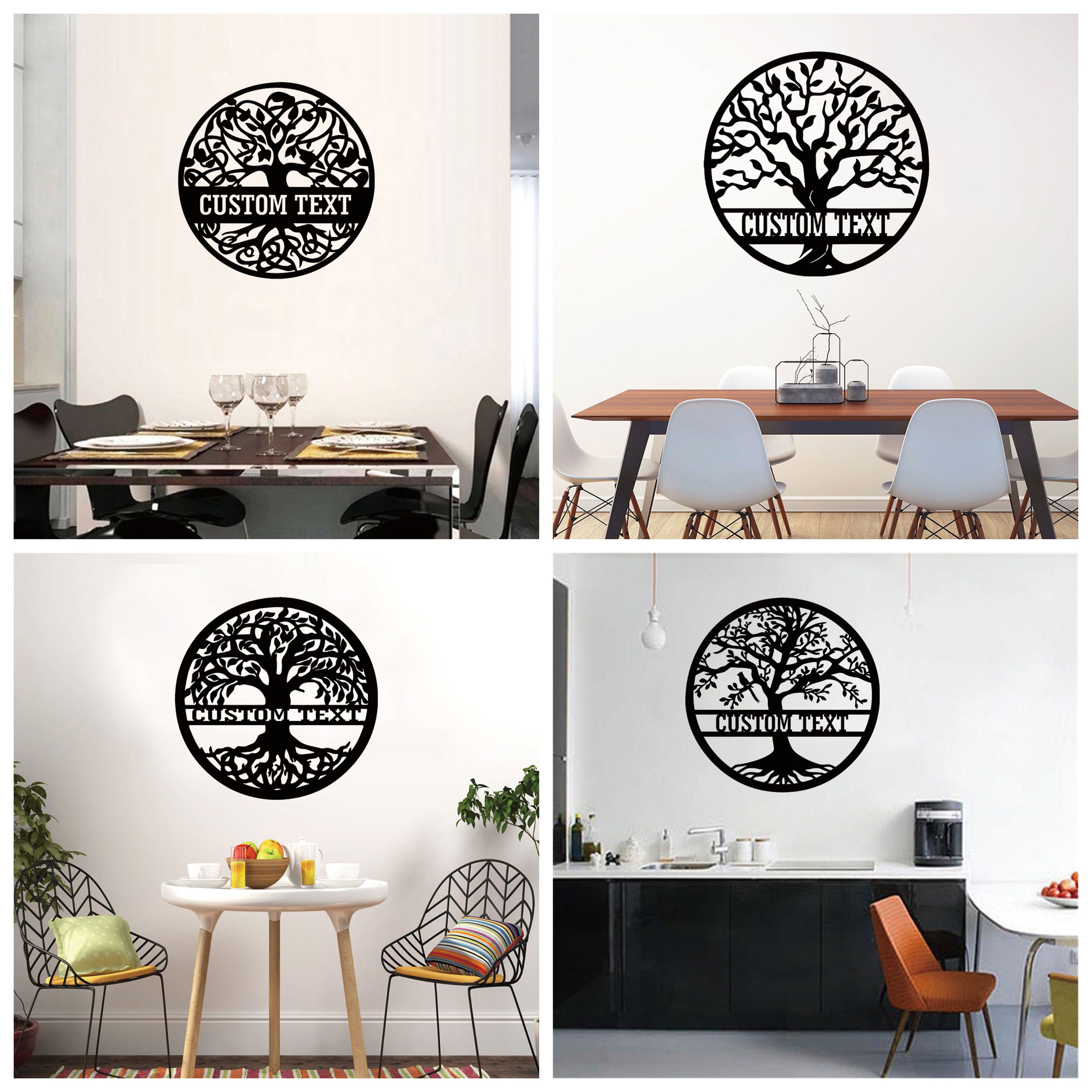 Autocollant Mural Personnalisé Nom De Famille Et Arbre Généalogique - Déco Salon Chambre