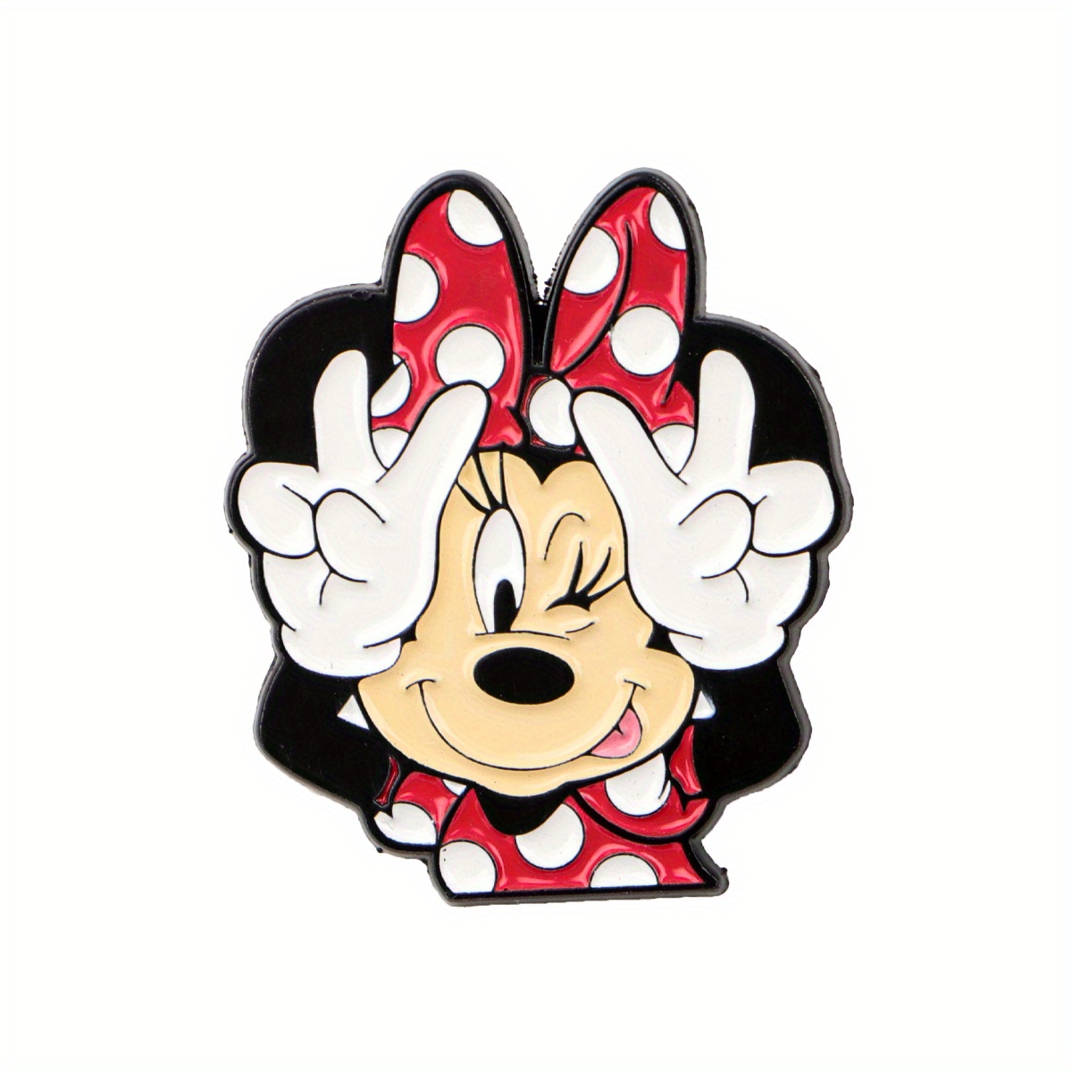 TEMU 1pc Cute Mouse Enamel Lapel Pin - Red And White Polka Dot Brooch For Backpacks, Bags, And Cool Decoration - Perfect Gift For , Backpack Accessory | Design | Alloy