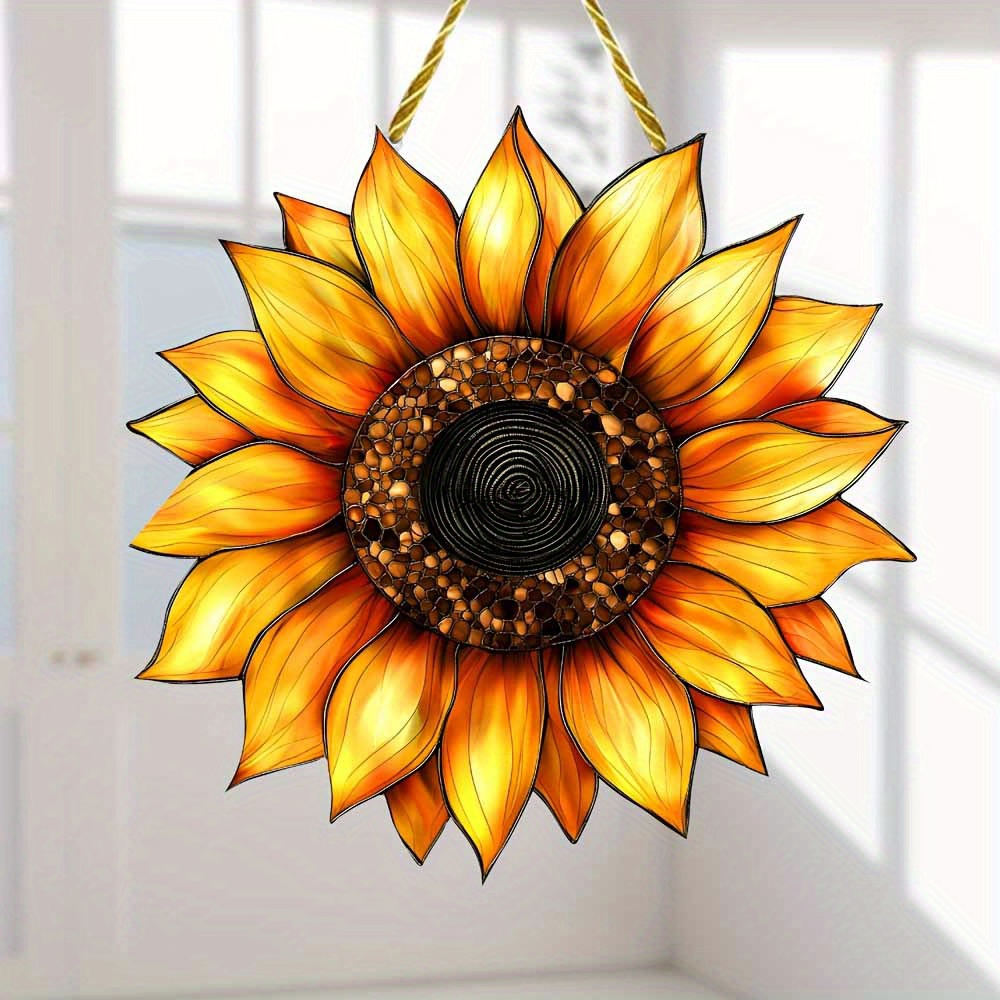 TEMU Décoration murale en vinyle à haut brillant de 7,8 pouces - Panneau de fenêtre décoratif coloré, convient et le jardin, cadeau idéal, décoration