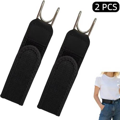 two piece set unisex metal hook elastic belt not included with invisible waist closure design