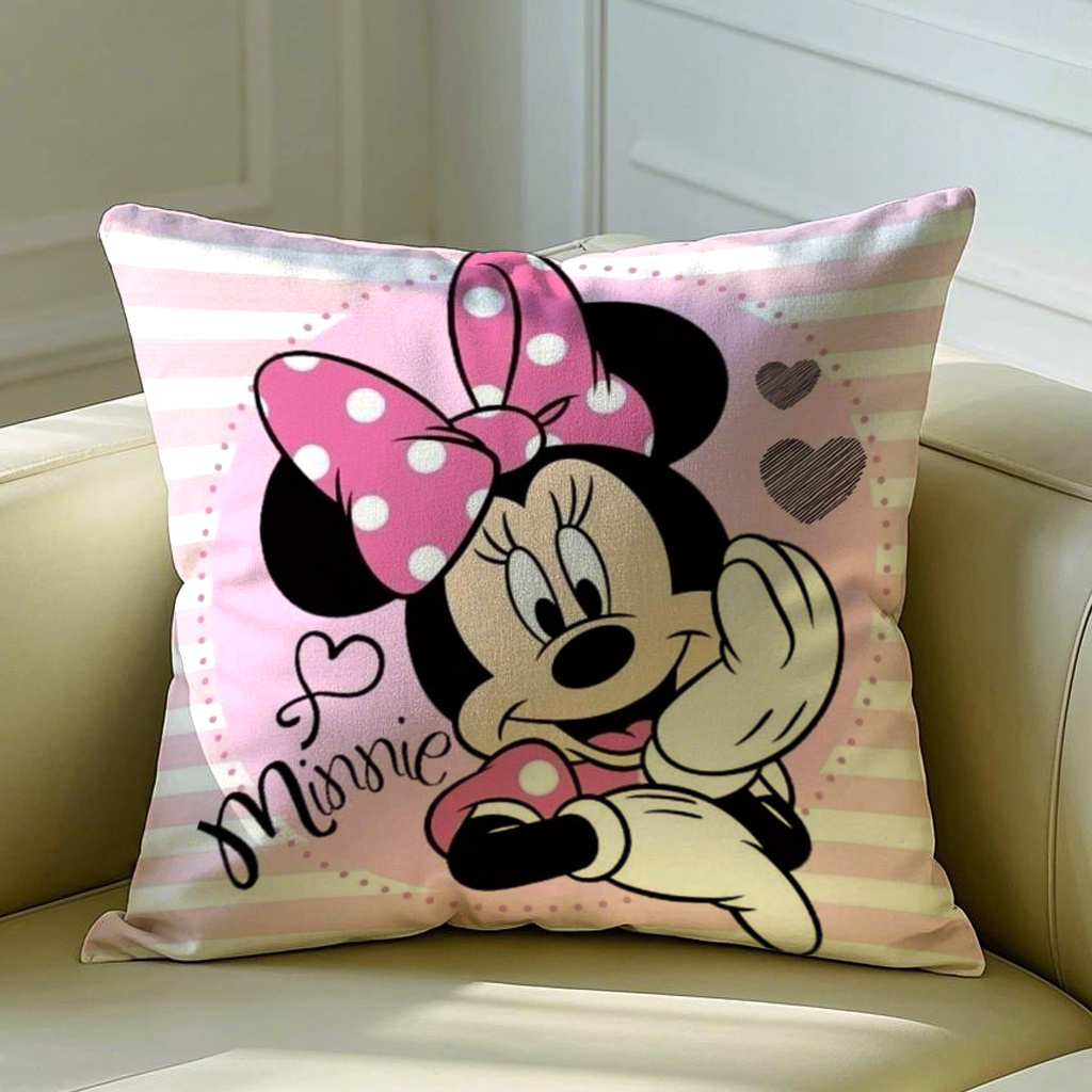 TEMU [jit] Pink Striped Print Pillow Case, 1pc, Pillow Cushion Cover Fabric, Polyester, Zipper Closure, Machine Washable, Birthday Gift, Pet Gift - Ideal For Home, Office, Sofa And Bed Decor