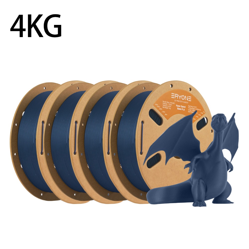 Eryone Pla Speed Printing Supplies Filament For 3d Printer, 4 Rolls, 4kg 1.75mm +/ -0.03mm, Easy & Transition