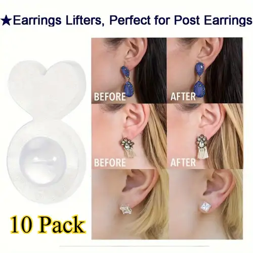 Heavy Earring Rip Earring Lifters Rubber Earring Backs For Droopy Ears, Silicone Earring ...