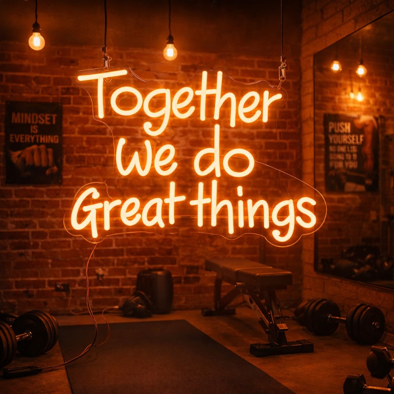 Custom 3-Lines Neon Sign, Inspirational Wall Art Decor