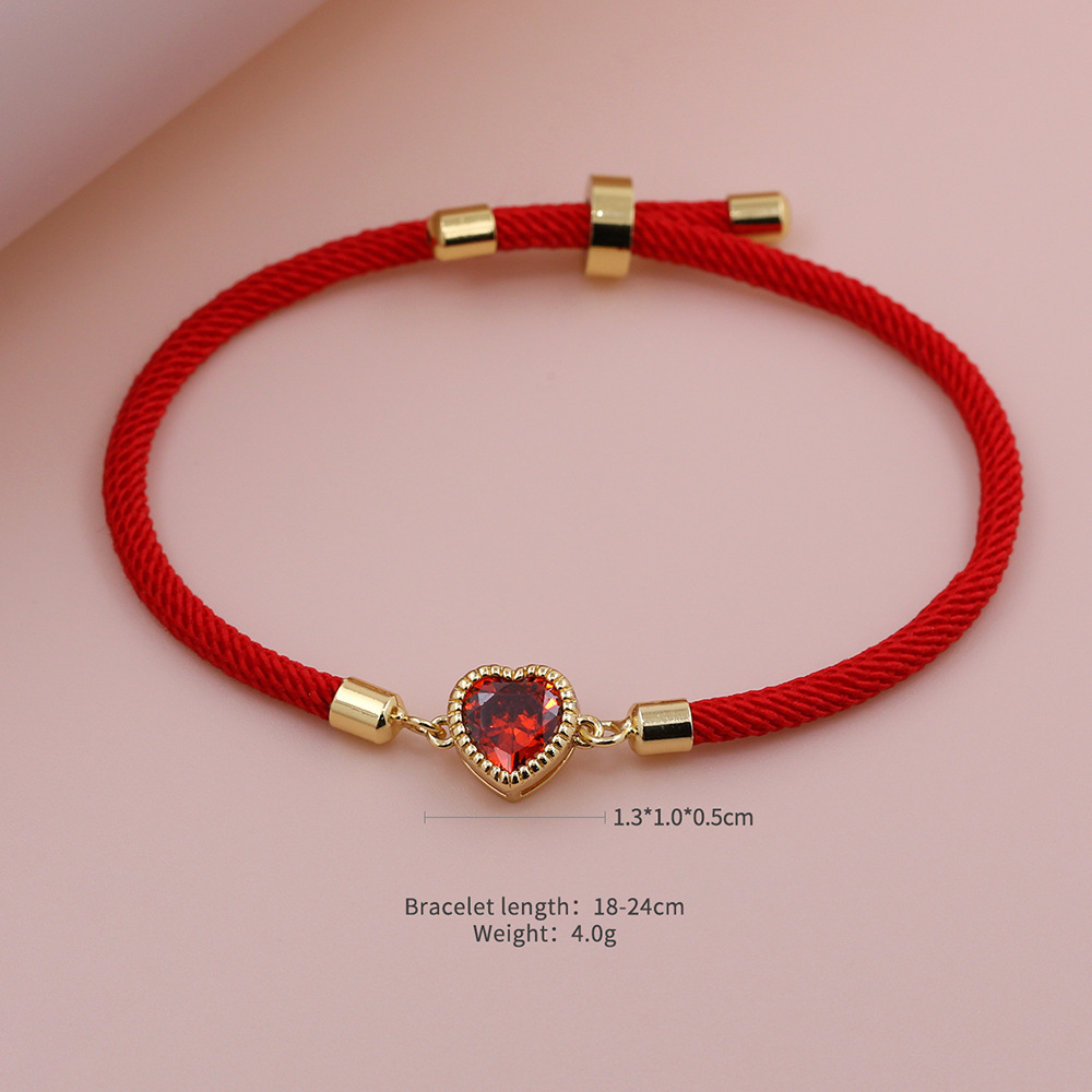 TEMU 1pc Pulsera de con Cuerda de Tejida Ajustable de Circonita Fácil de Enhebrar con Forma de , y Versátil, Adecuada para Uso Diario y para Regalar