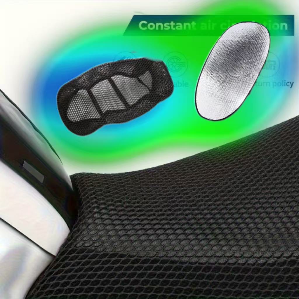 TEMU 2 piezas/set Universal para Asiento de Motocicleta, Malla 3D Antideslizante, Protector Transpirable, Accesorio para la Mayoría de Motos