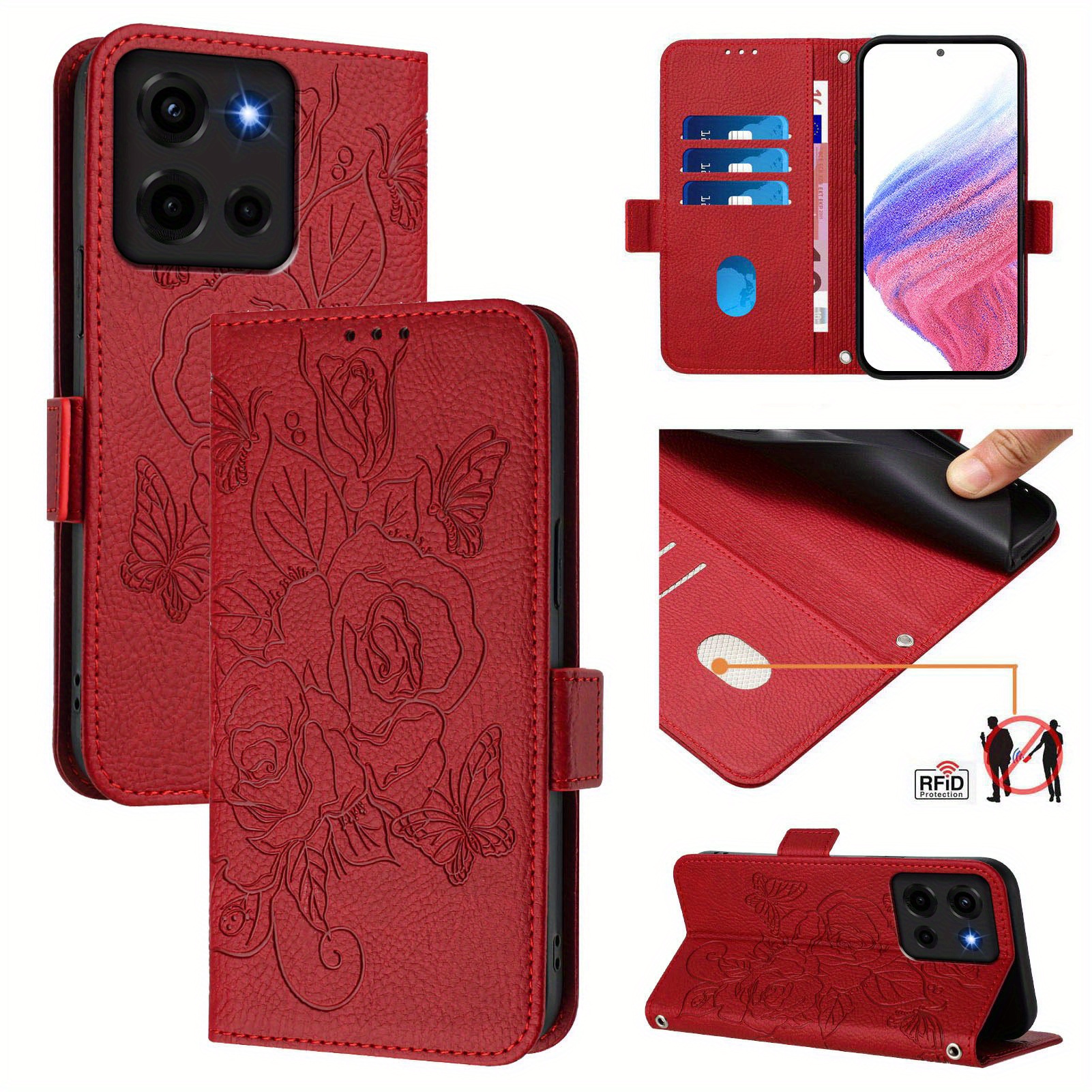 LEMAXELERS Custodia per Motorola Moto G 5G Plus Cover Portafoglio,Moto G 5G Plus Custodia Diamante in rilievo Wallet Shock-Absorption Magnetica Protettiva Leather Flip Cover,LD DZ Rose