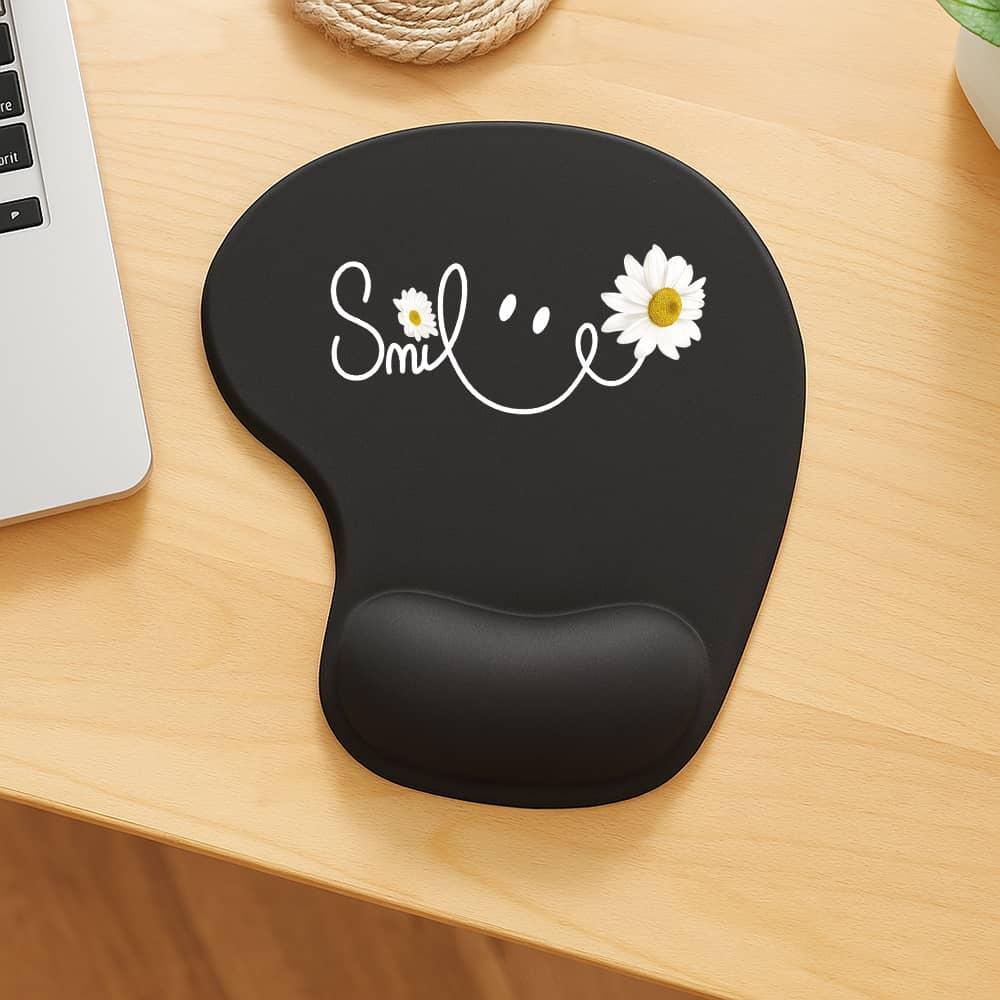 E-shop Daisy Smile Face Mauspad, Daisy Blume Smile Schreibtischunterlage, Sommer Geschenk für Frauen, Blumen Geschenk für Frauen, Trendige Blumen Büro