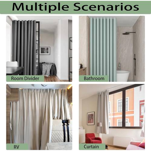 rail de rideau autocollant pour plafond et mur 4ft, montage au plafond, à rideaux adhésives perçage, vis ou outils, rail de rideau dommage