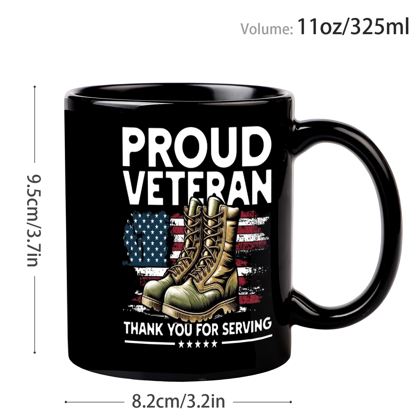 1pc   patriotic   mug with   service boot patterns american flag ceramic coffee tea cup suitable for   day   for men women   daily use cup or office 2