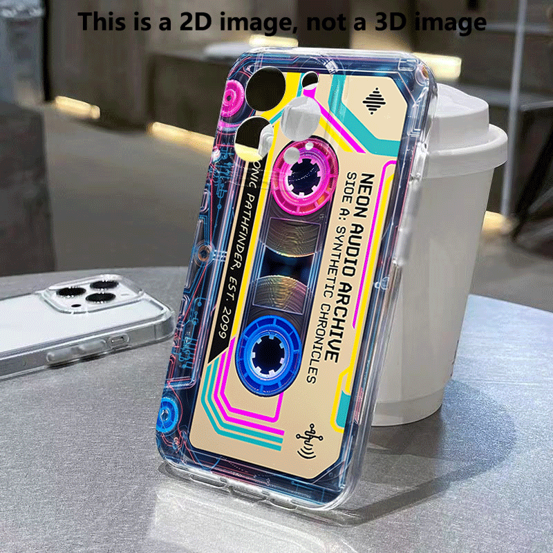 TEMU Phone Case: 2d Flat Color Magnetic Tape Pattern Tpu Transparent Phone Case, Suitable For Iphone 18 Pro Max 11 12 13 17 Pro Max Plus 17 Air 16e