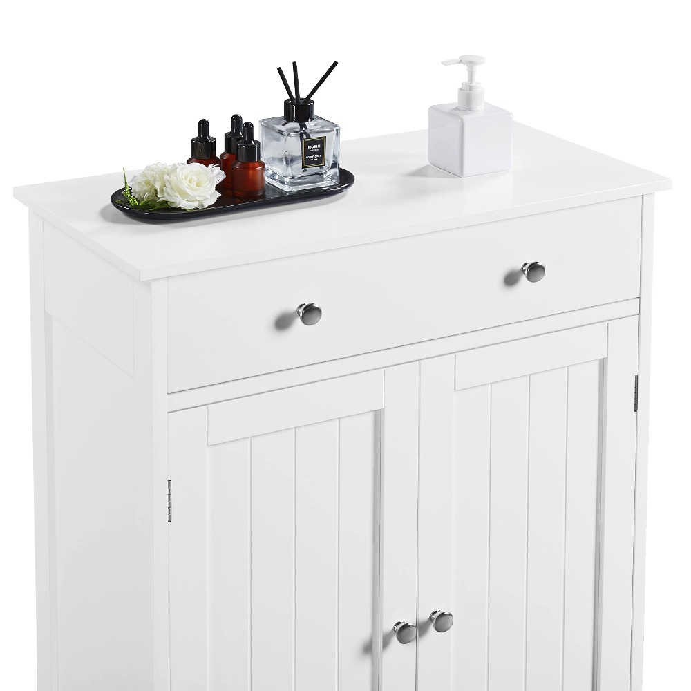 free standing bathroom cabinet with 1 drawer 2 doors and adjustable shelf wooden entryway storage cabinet white Product details 3