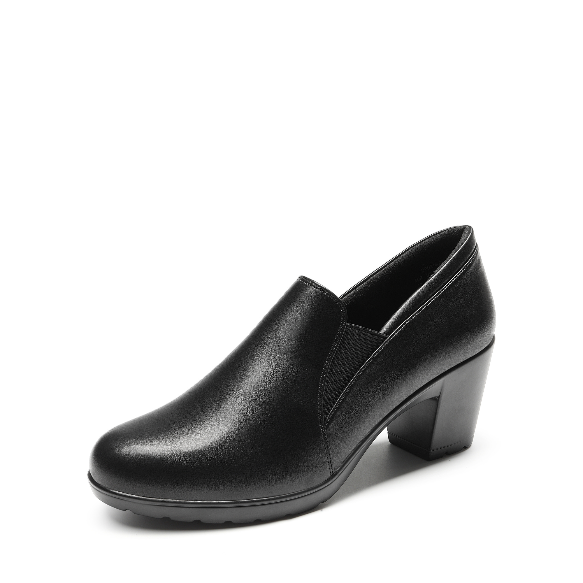 Image of Dream Pairs Women's Low Block Heel Pumps | Oxford Style For Dress & Casual Wear, Fabric Upper, Tpr Sole, Mid Heel, Round Toe, Solid Color, , Slip-on Closure, Women Shoes