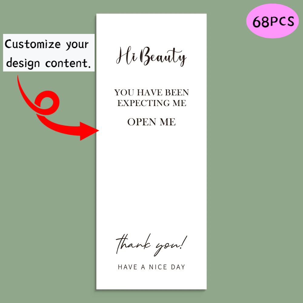 TEMU Custom Thank You Gift Box Sealing Stickers - Self-adhesive Rectangular Labels With Custom Pattern/text/, Ideal For Small Businesses, Retail