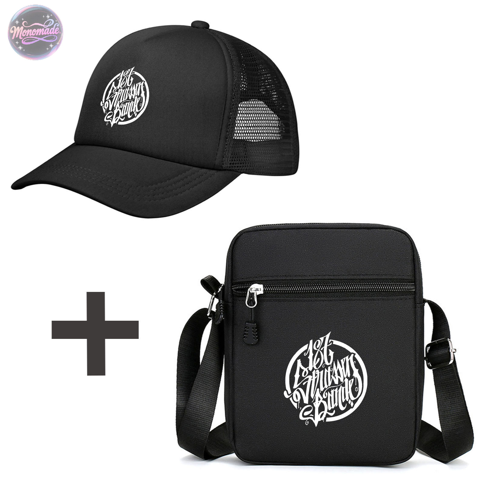E-shop Unisex Crossbody Bag, Cap aus Streetwear Kollektion, Trendige Hip Hop Gear für Jedermann, Modische Umhängetasche und Lässige Dad Hat für den