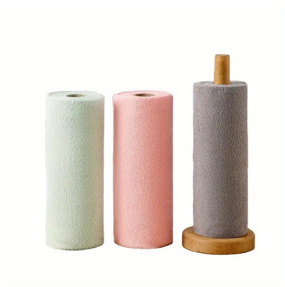 1 roll 20 sheets reusable cleaning wipes microfiber towel rolls household kitchen cloth dish rags wash paper towel replacement canvas for living room bedroom bathroom toilet kitchen woven fabric details 9