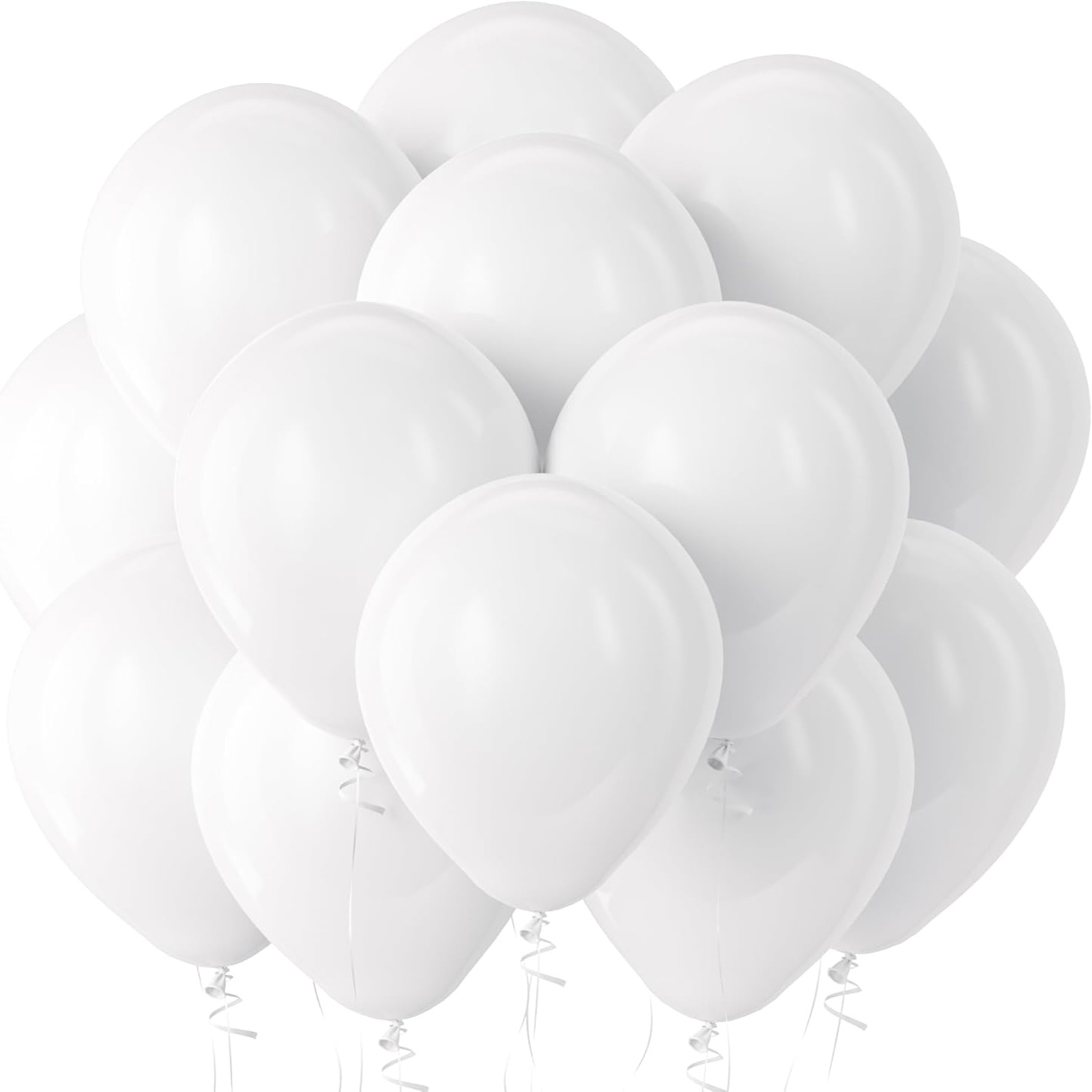 Image of 50pcs 10 Inch White Helium-ready Latex Balloons Bulk Pack - Round Clean Party Balloon For Birthday Wedding Shower, Helium Decorations (latex Balloons For Parties), For Halloween, Christmas