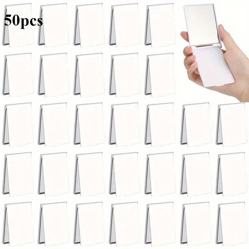 TEMU Lot de 50 miroirs pliants - de voyage pour pour femmes, mini en plastique blanc de 2X3 pouces, surface , pas besoin de piles, parfait à tout