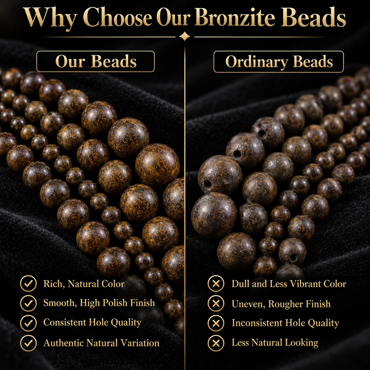 Natural Bronze-Gray Stone Round Loose Beads for DIY