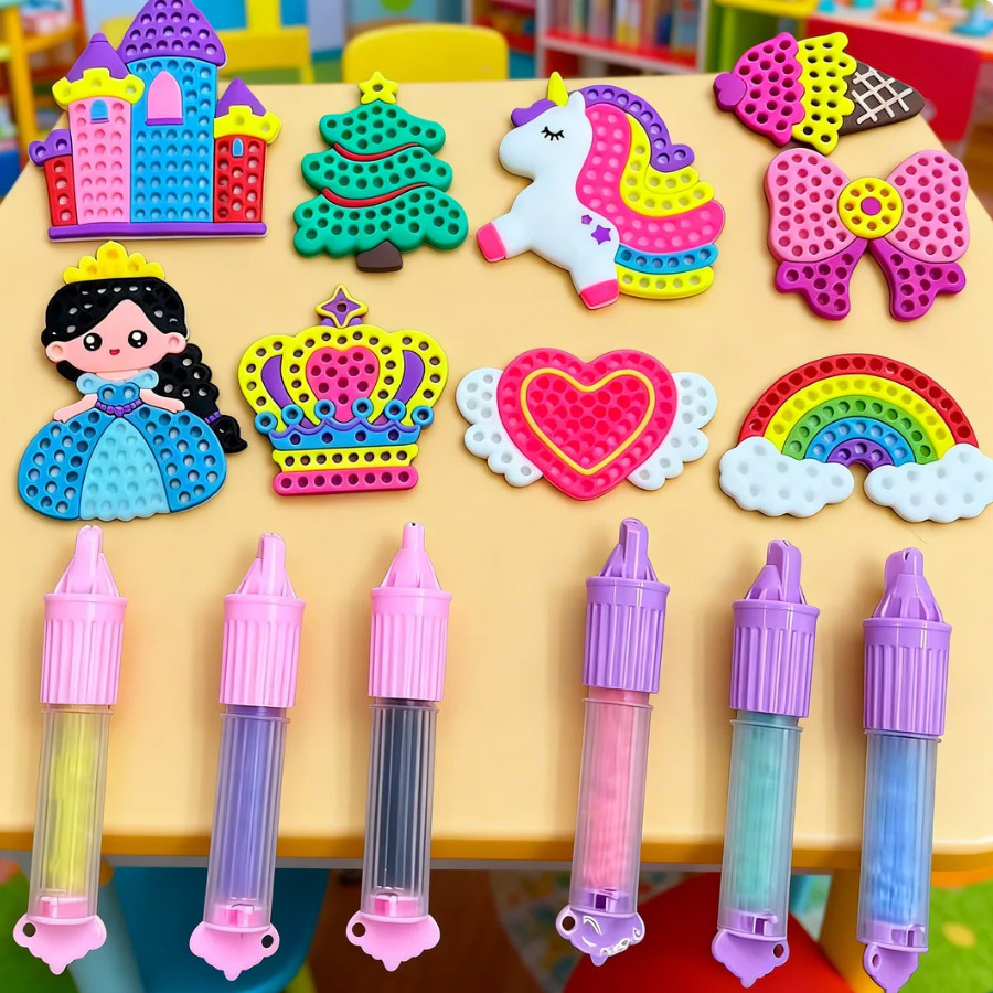 6-Dot Marker Set for Kids, Handmade Coloring Tools with Patterns