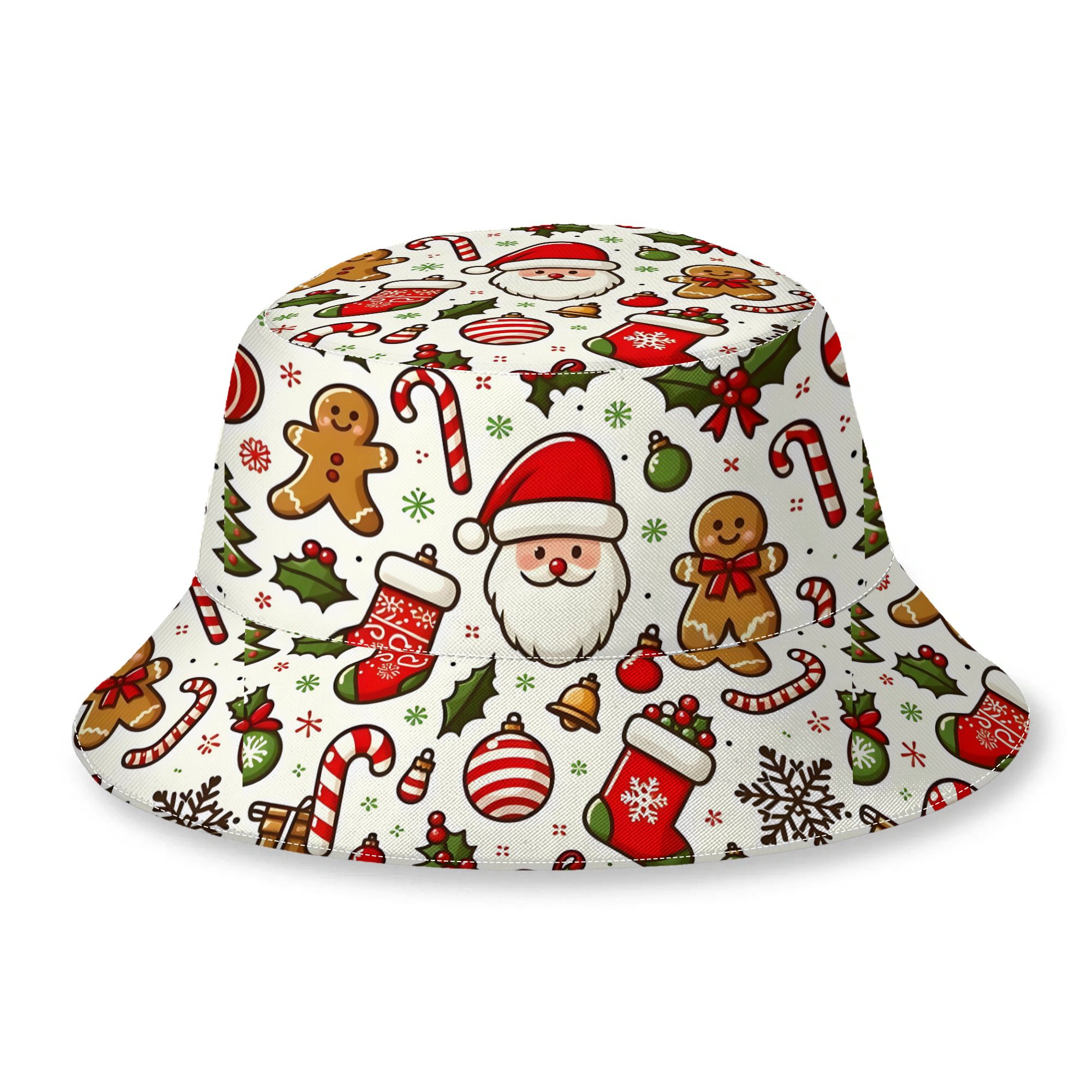 TEMU Merry Christmas Men's Novelty Bucket Hat Fisherman Hat Suitable For Outdoor And Hiking And Party Accessory