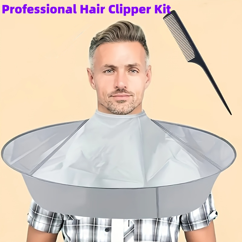 E-shop Professionelles Haarschneide-Set: Friseurkamm, Ausdünnungsschere, Verstellbarer Umhang, Klappkappe & Schwarzer Kamm - DIY Haarschnitt-Set für
