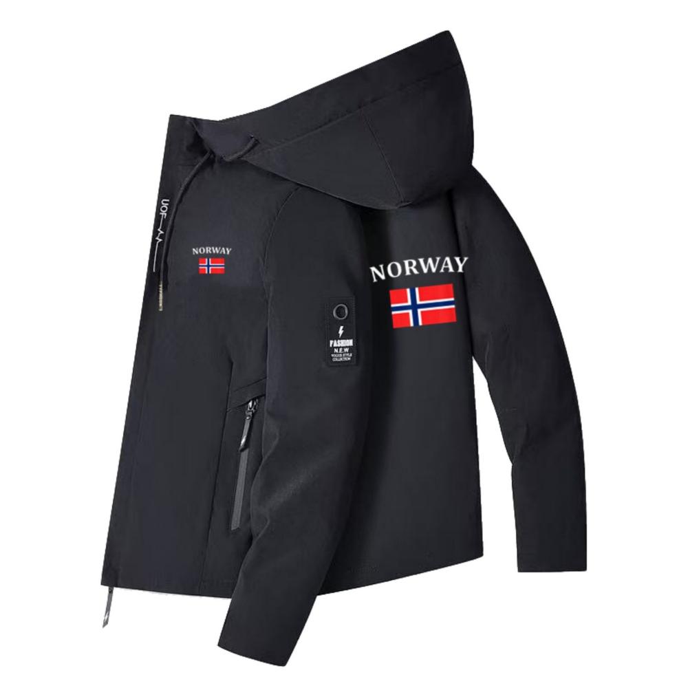 Chaqueta cortavientos para hombre y mujer con estampado de la bandera de Noruega - Cort...