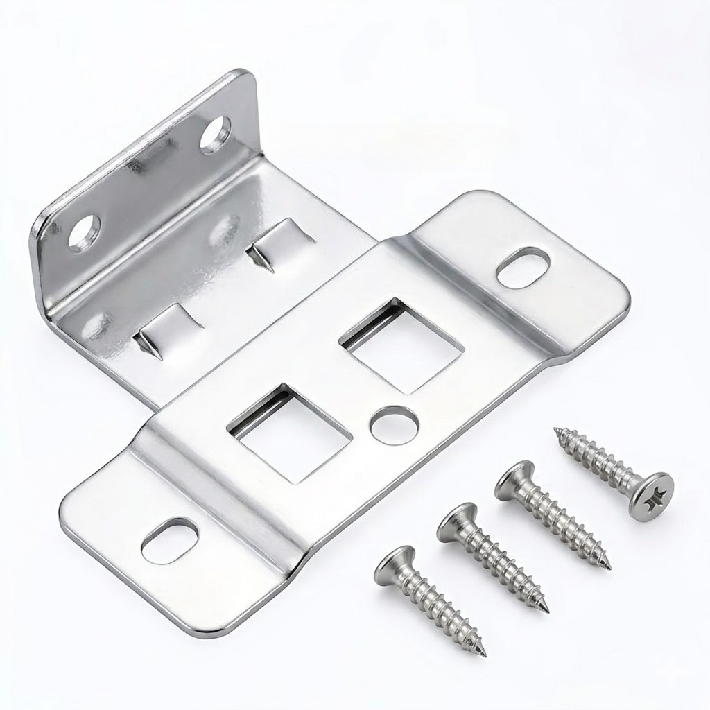 TEMU 120pcs Set: 40 Corner Brackets + 80 Mounting Screws | Thickened Metal -one Fixing Clips | Furniture Connector Brackets, Shelf Support Corner