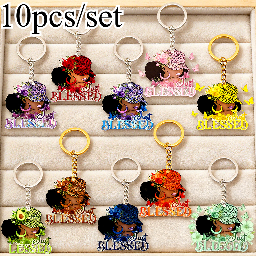 TEMU 10pcs Set Of Holy Keychains, Fashionable And Unique Key Pendant, Unisex, Couple Keychains, Prom Gift, Suitable For Casual Wear, Vacation, Party,
