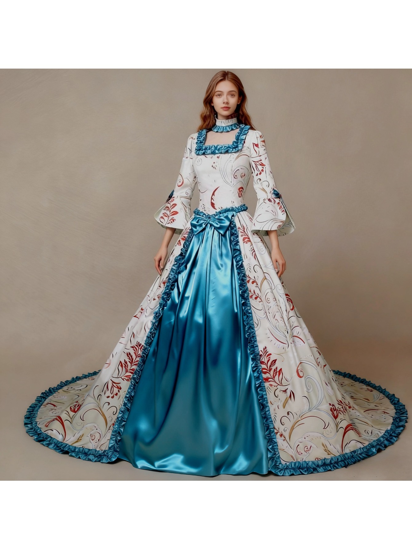 slim fit dress slacks Renaissance courtesan dress main image 1