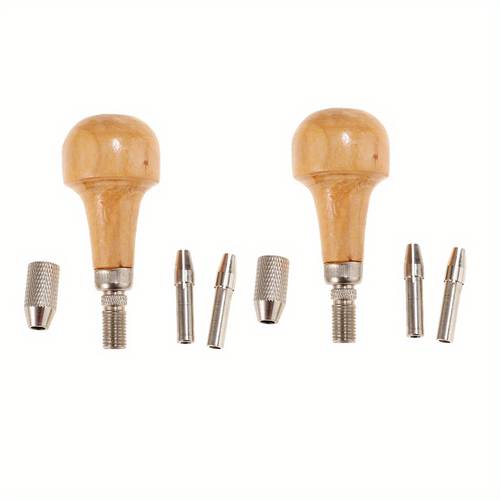2 sets jewelers pin vise bead drill bits with wood ball handle metal collet precision beading crafting tool for making jewelry making tools