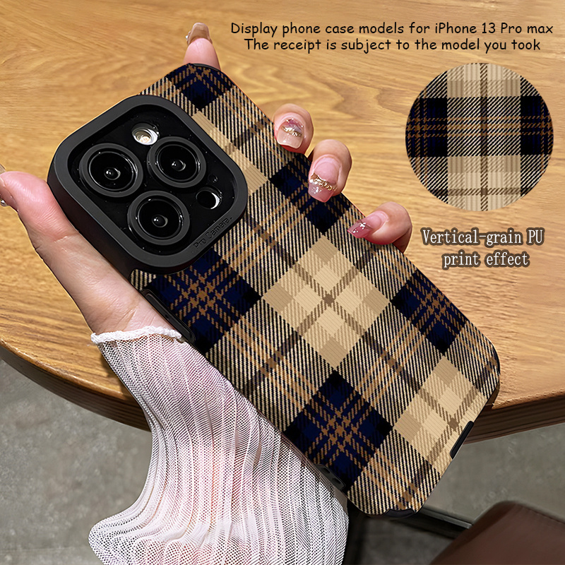 TEMU Phone Case - Plaid Pattern Phone Case For Iphone 17/17pro/17promax/17air, 16/16pro/16promax/16plus/16e, 15/15plus/15pro/15promax,