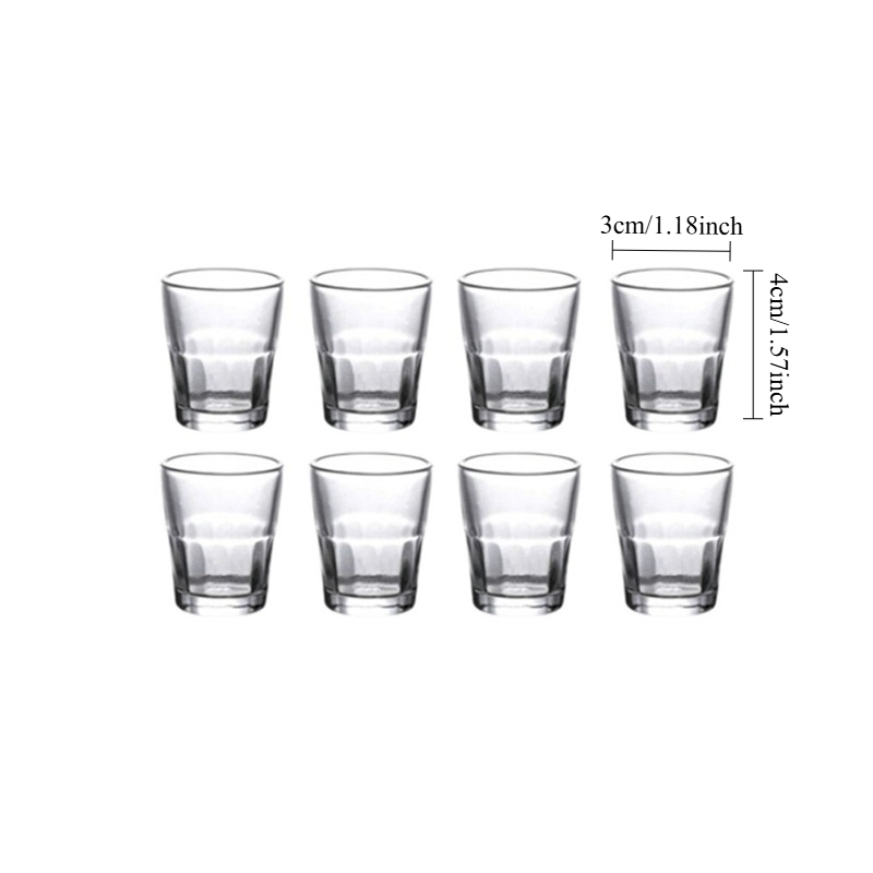 TEMU 8pcs Mini Small Glass Octagonal Glass Transparent Glass 0.51oz Very Small And Cute Glass 15ml Spirits Glass Suitable For Home Use