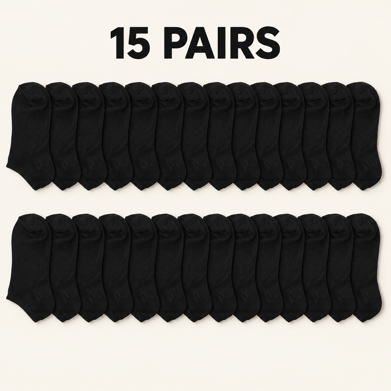 TEMU 15 Paires de Chaussettes Courtes Noires à Bord Verticaux Côtelés pour Pantoufles de Détente Après