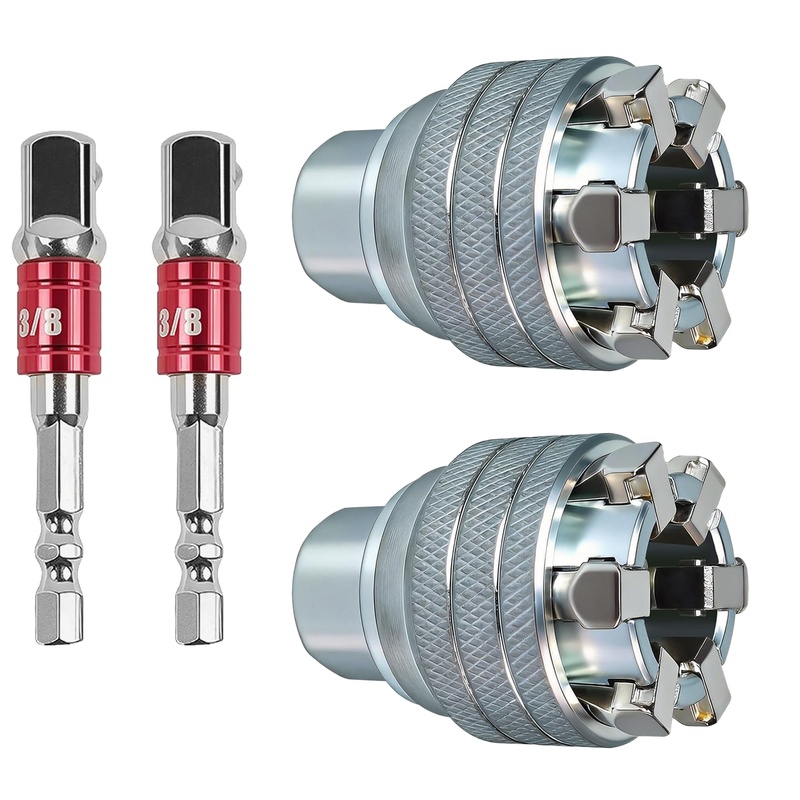 TEMU Ensemble de clés à douille universelles 2 pièces 10 mm-19 mm, douille ajustable à montage automatique, outil de réparation de 3/8 pouce, adapté