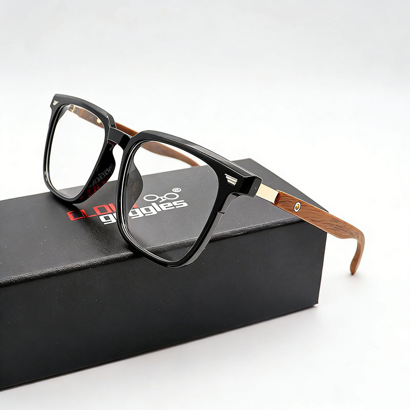 Image of Men' & Women' Tr90 Wood-grain Eyeglass Frames - Non- Suitable For Daily Use, Work & Office, Comfortable Tr90 Plastic/ Frame With Wood, Modern Minimalist Style For Glasses
