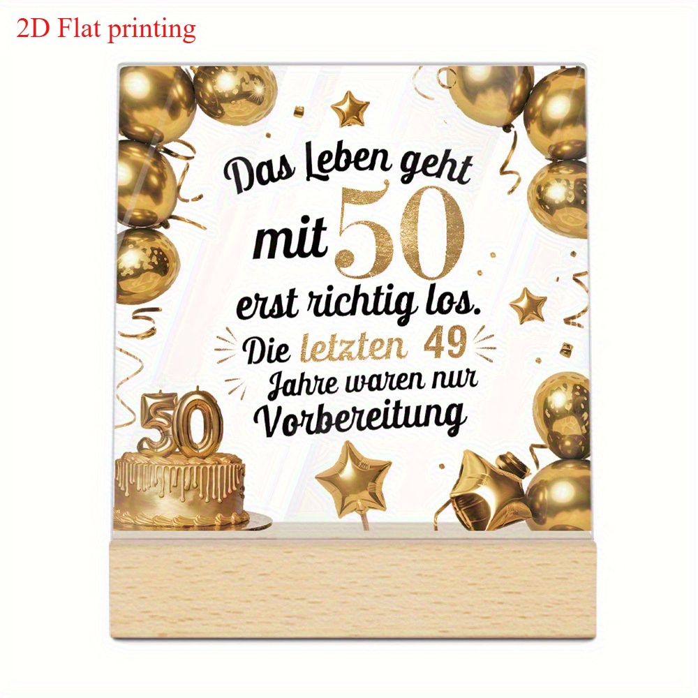 2d Flat - [2d Flat] Home Decor, Desktop Ornament, Life Really At 50, 49 Years Just Preparation, Desktop Decoration, For Family Room, Birthday Gift, 2d Flat