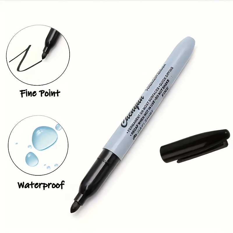 60pcs/110pcs Large Capacity Fine Tip Black Permanent Markers, Quick-Drying And, 1 Mm, Black Ink, Smooth Writing, Suitable for School Supplies, Office Use, And Gift Wrapping Markers, for Ages 14 And Up, Christmas | Halloween | Holiday Gifts