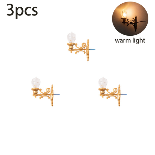 3pcs 3v low voltage model lights warm light and white light are stainless steel and plastic miniature landscape lighting for home decoration landscape model building miniature model decoration christmas gift