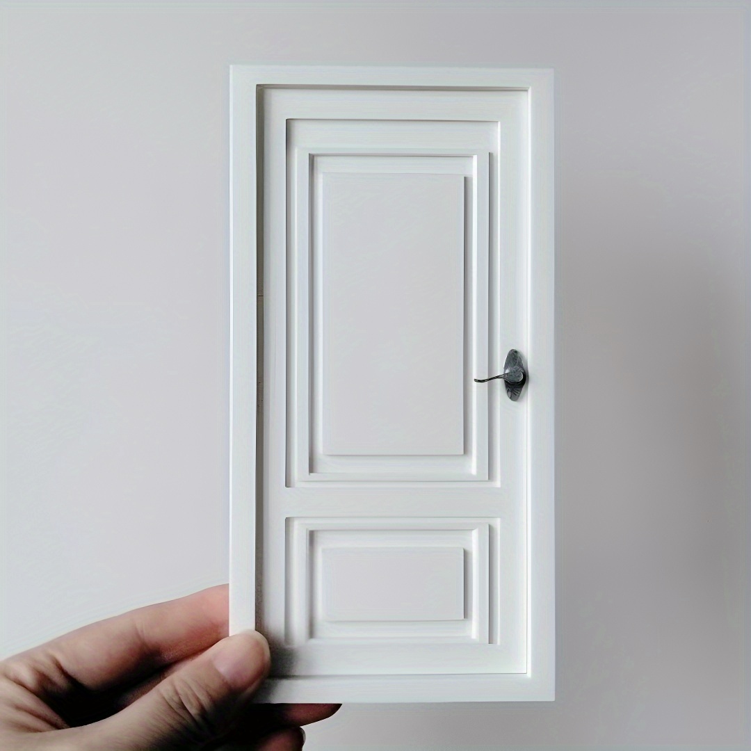 1:12 Scale Mini Non-wooden Dollhouse Door with Open/Close Function,  Durable Plastic Model for Dollhouse Model House Decor, Photography